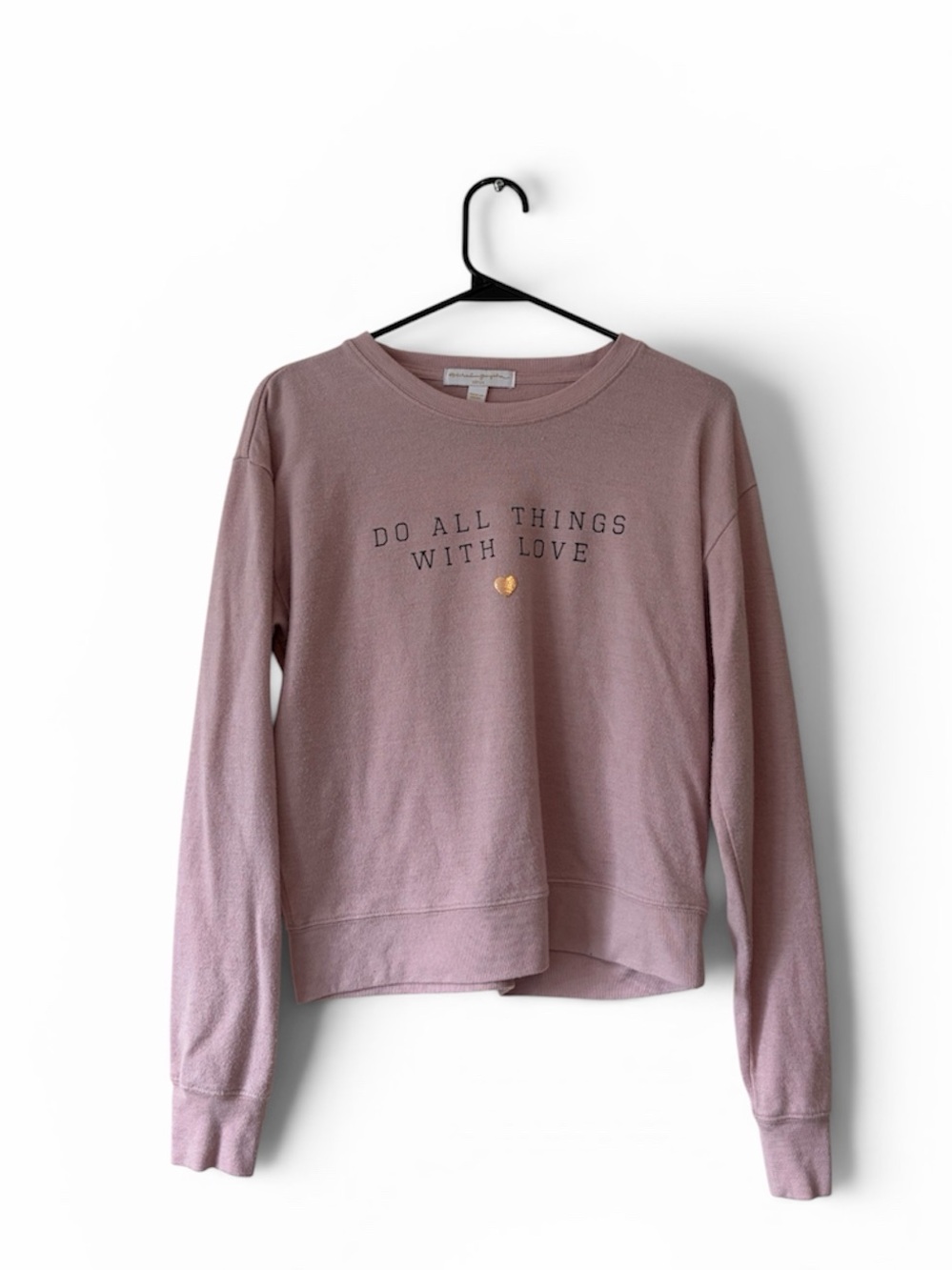 Spiritual Gangster Light Pink 'Do All Things With Love' Graphic Long-Sleeve Top - Picture 2 of 5
